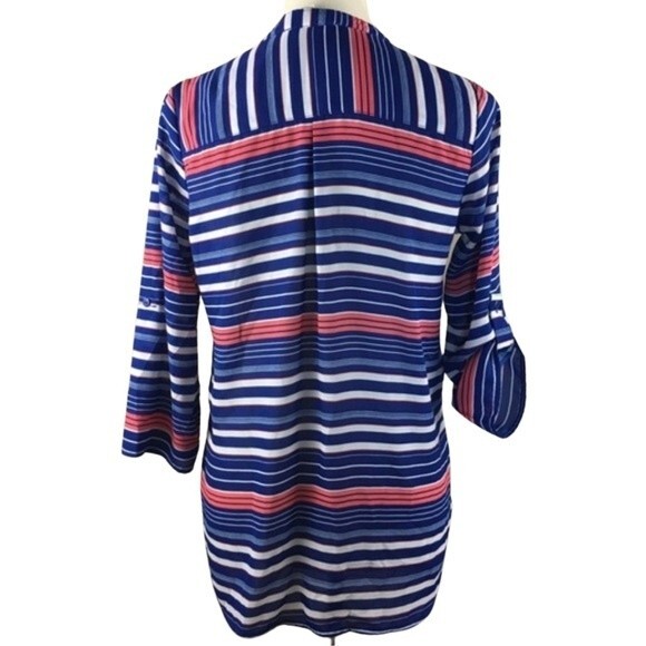 Hippie Rose V-neck striped blouse top size medium - Picture 2 of 7